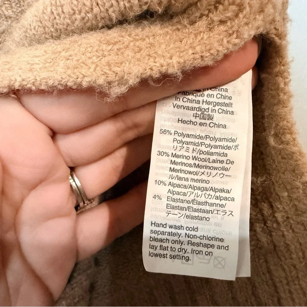 J. Crew SuperSoft Yarn Cardigan Sweater Size Small Caramel Tan Brown Cropped
